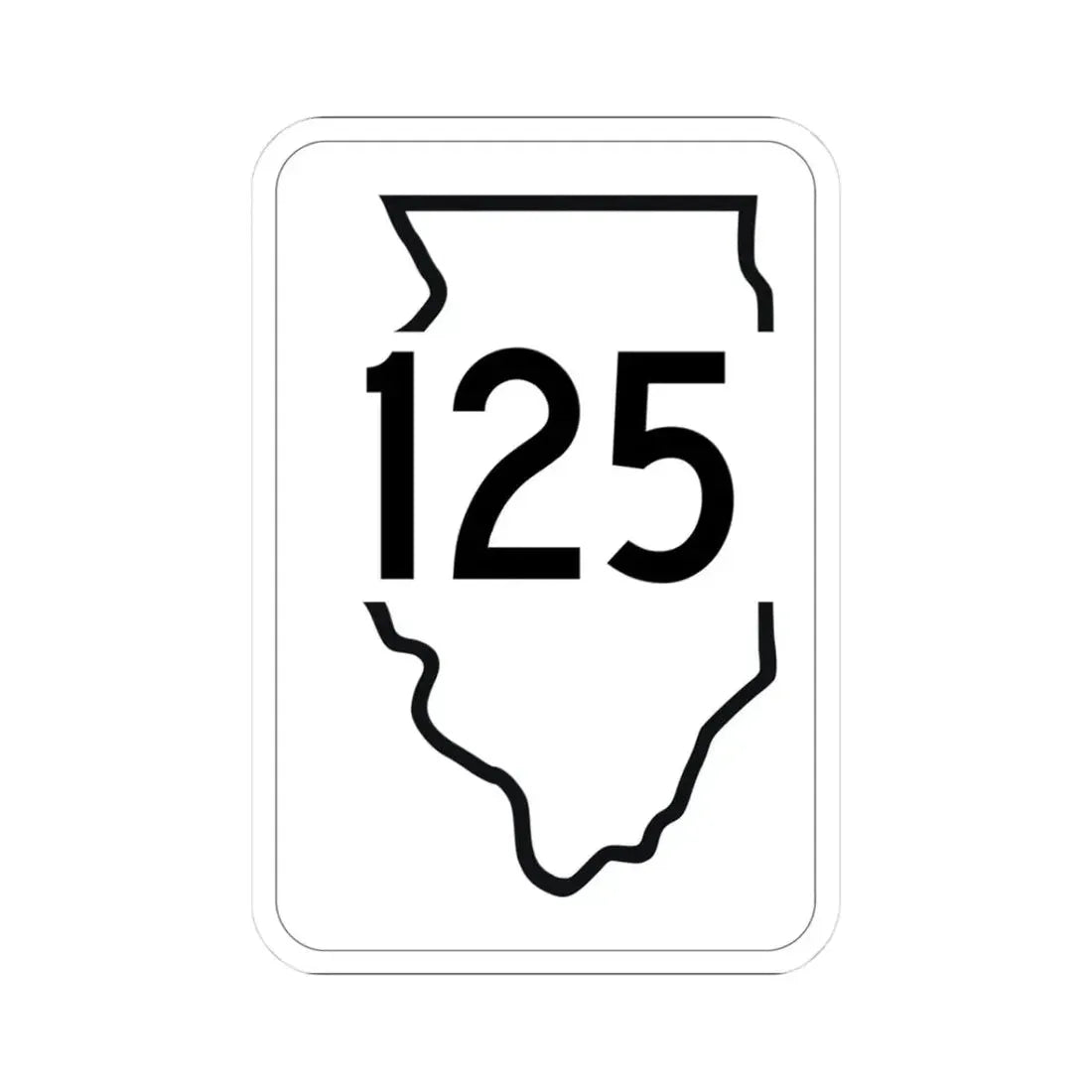 Illinois 125 1950 (Illinois) (Road Sign) STICKER Vinyl Kiss-Cut Decal 3 Inch White - The Sticker Space
