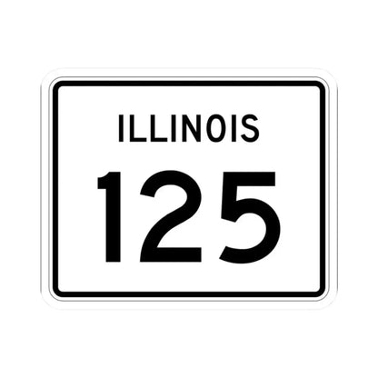 Illinois 125 (Illinois) (Road Sign) STICKER Vinyl Kiss-Cut Decal 2 Inch White - The Sticker Space