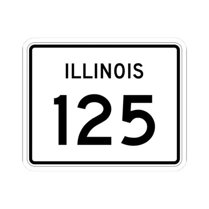 Illinois 125 (Illinois) (Road Sign) STICKER Vinyl Kiss-Cut Decal 3 Inch White - The Sticker Space