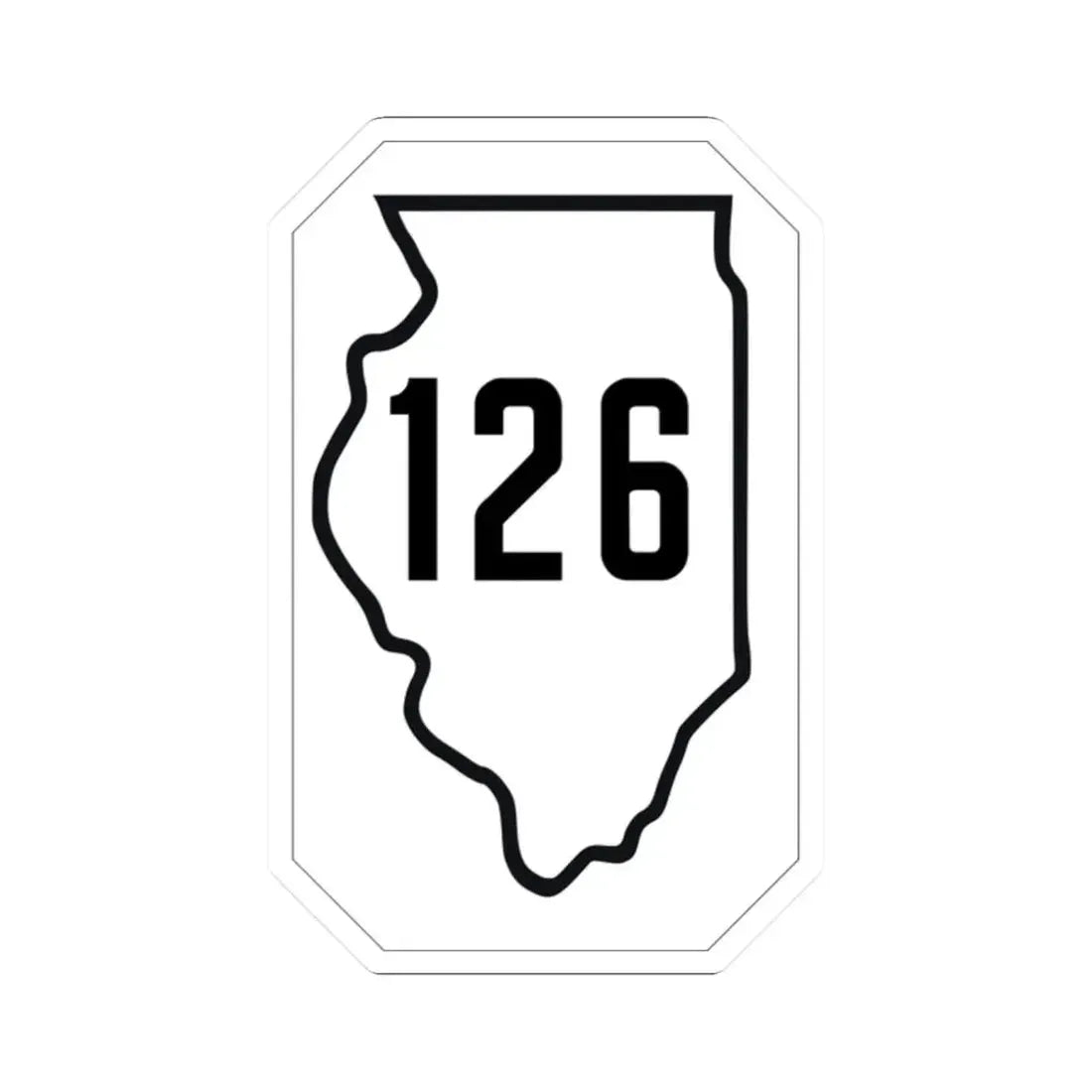 Illinois 126 1926 (Illinois) (Road Sign) STICKER Vinyl Kiss-Cut Decal 2 Inch White - The Sticker Space