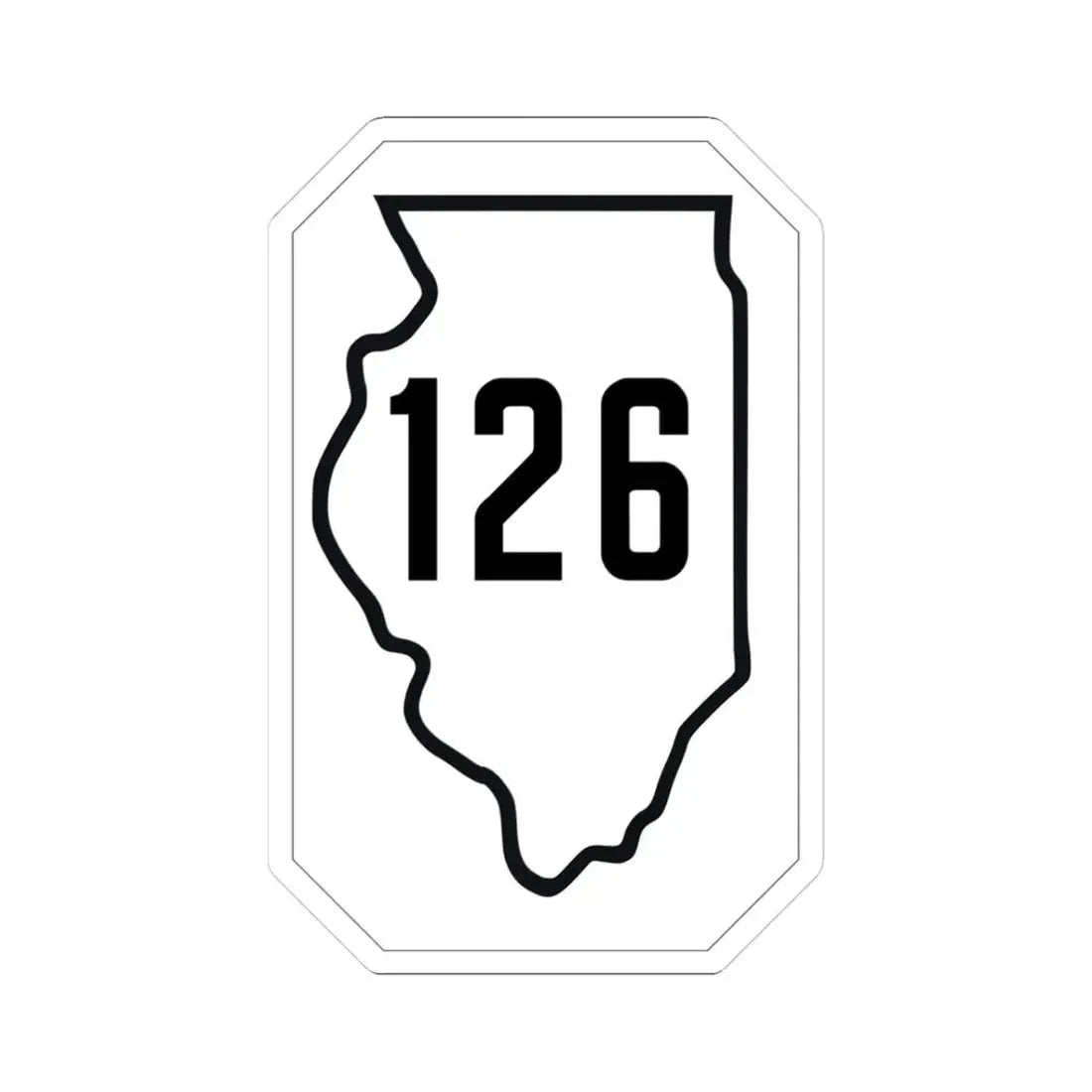 Illinois 126 1926 (Illinois) (Road Sign) STICKER Vinyl Kiss-Cut Decal 3 Inch White - The Sticker Space