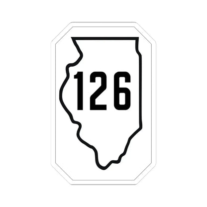 Illinois 126 1926 (Illinois) (Road Sign) STICKER Vinyl Kiss-Cut Decal 3 Inch White - The Sticker Space