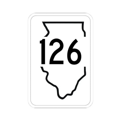 Illinois 126 1950 (Illinois) (Road Sign) STICKER Vinyl Kiss-Cut Decal 4 Inch White - The Sticker Space