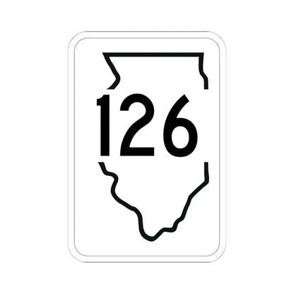 Illinois 126 1950 (Illinois) (Road Sign) STICKER Vinyl Kiss-Cut Decal 6 Inch White - The Sticker Space
