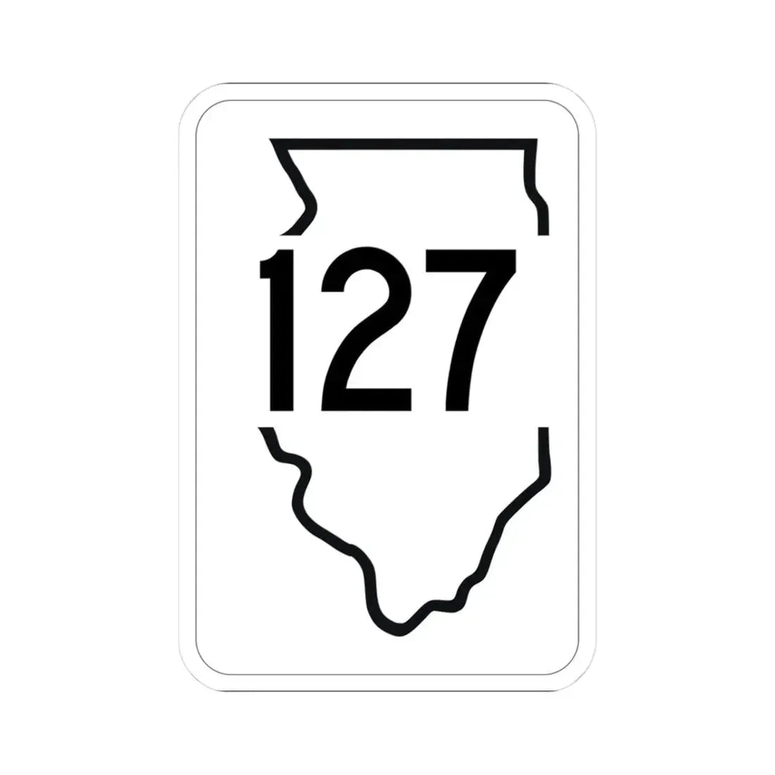 Illinois 127 1950 (Illinois) (Road Sign) STICKER Vinyl Kiss-Cut Decal 3 Inch White - The Sticker Space