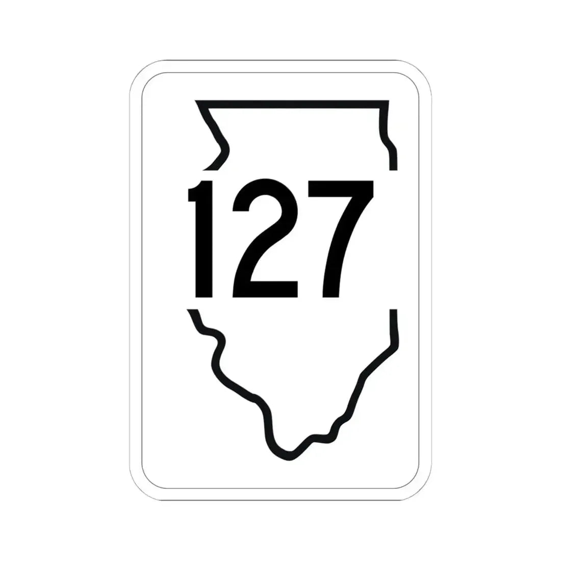 Illinois 127 1950 (Illinois) (Road Sign) STICKER Vinyl Kiss-Cut Decal 6 Inch White - The Sticker Space