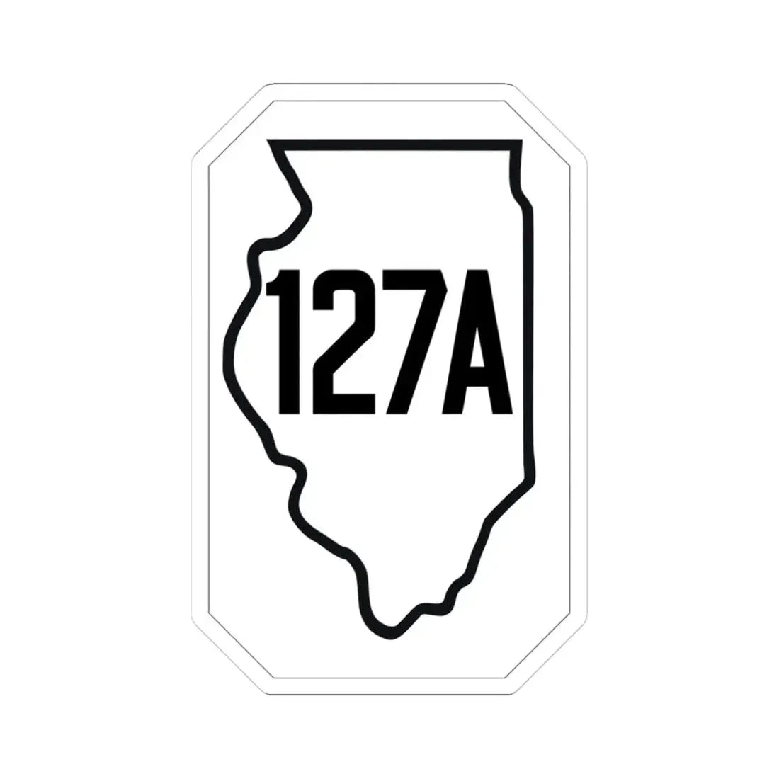 Illinois 127A 1926 (Illinois) (Road Sign) STICKER Vinyl Kiss-Cut Decal 3 Inch White - The Sticker Space