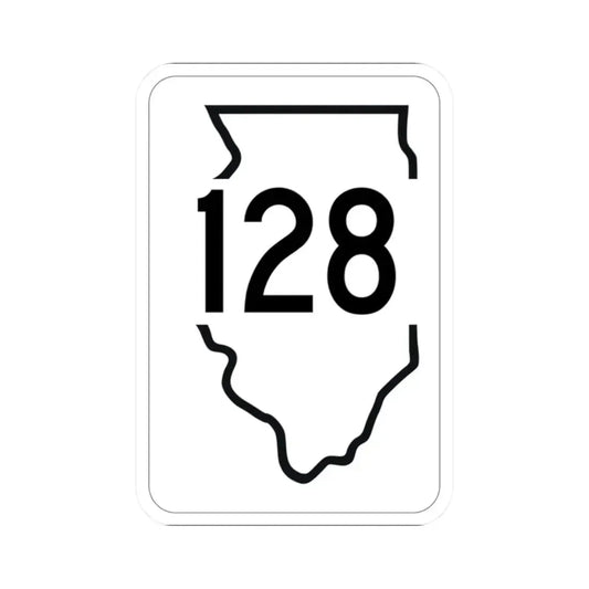 Illinois 128 1950 (Illinois) (Road Sign) STICKER Vinyl Kiss-Cut Decal 2 Inch White - The Sticker Space