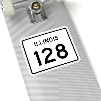 Illinois 128 (Illinois) (Road Sign) STICKER Vinyl Kiss-Cut Decal - The Sticker Space