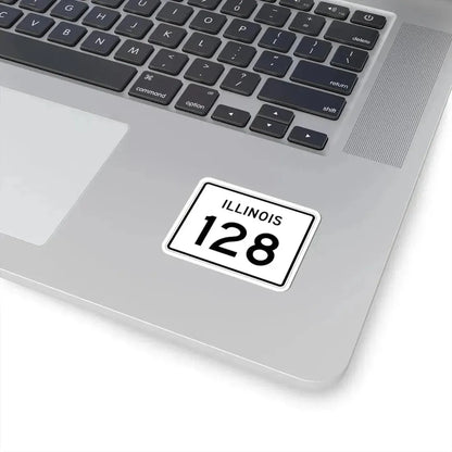Illinois 128 (Illinois) (Road Sign) STICKER Vinyl Kiss-Cut Decal - The Sticker Space