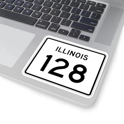 Illinois 128 (Illinois) (Road Sign) STICKER Vinyl Kiss-Cut Decal - The Sticker Space