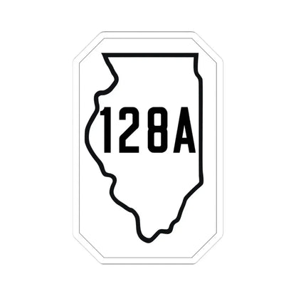 Illinois 128A 1926 (Illinois) (Road Sign) STICKER Vinyl Kiss-Cut Decal 3 Inch White - The Sticker Space