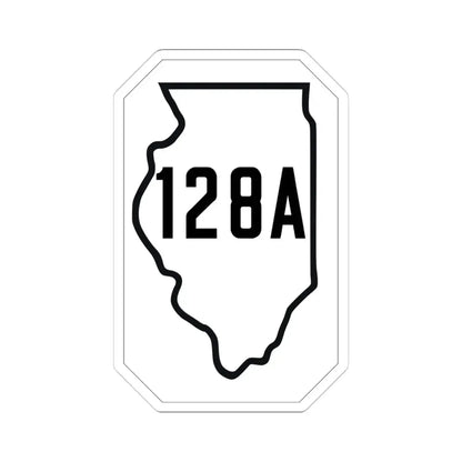 Illinois 128A 1926 (Illinois) (Road Sign) STICKER Vinyl Kiss-Cut Decal 4 Inch White - The Sticker Space