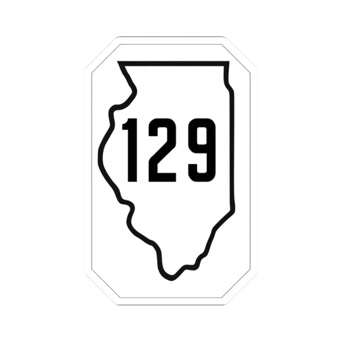 Illinois 129 1926 (Illinois) (Road Sign) STICKER Vinyl Kiss-Cut Decal 2 Inch White - The Sticker Space