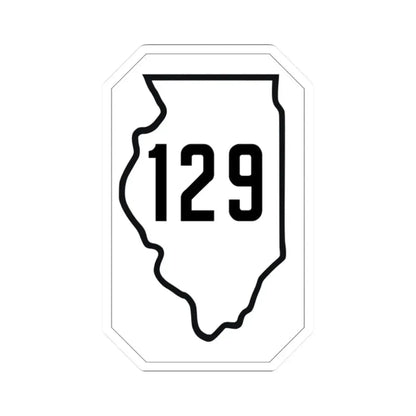 Illinois 129 1926 (Illinois) (Road Sign) STICKER Vinyl Kiss-Cut Decal 2 Inch White - The Sticker Space