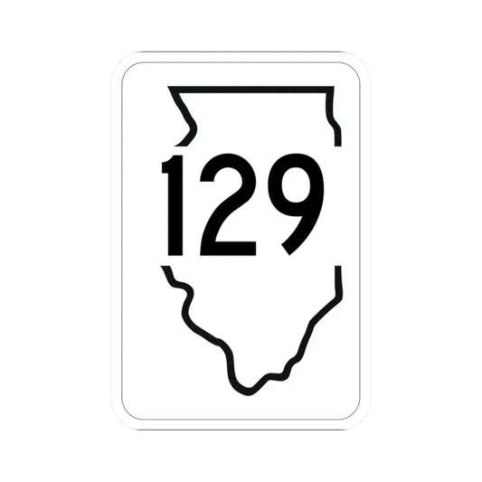 Illinois 129 1950 (Illinois) (Road Sign) STICKER Vinyl Kiss-Cut Decal 2 Inch White - The Sticker Space