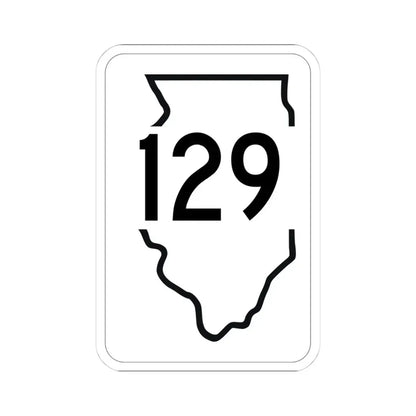 Illinois 129 1950 (Illinois) (Road Sign) STICKER Vinyl Kiss-Cut Decal 4 Inch White - The Sticker Space