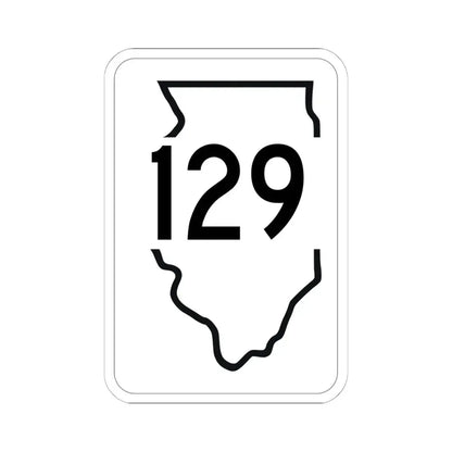 Illinois 129 1950 (Illinois) (Road Sign) STICKER Vinyl Kiss-Cut Decal 6 Inch White - The Sticker Space