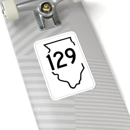 Illinois 129 1950 (Illinois) (Road Sign) STICKER Vinyl Kiss-Cut Decal - The Sticker Space