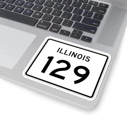 Illinois 129 (Illinois) (Road Sign) STICKER Vinyl Kiss-Cut Decal - The Sticker Space