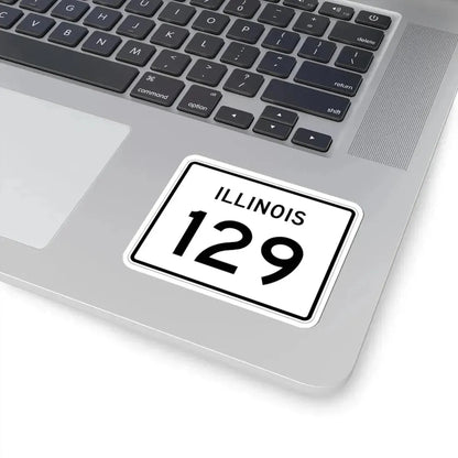 Illinois 129 (Illinois) (Road Sign) STICKER Vinyl Kiss-Cut Decal - The Sticker Space