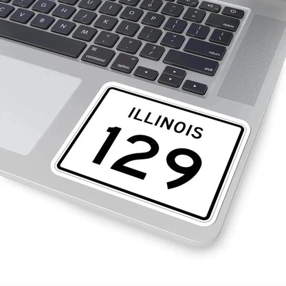 Illinois 129 (Illinois) (Road Sign) STICKER Vinyl Kiss-Cut Decal - The Sticker Space