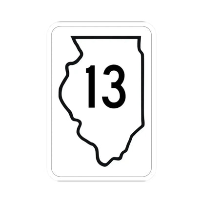 Illinois 13 1950 (Illinois) (Road Sign) STICKER Vinyl Kiss-Cut Decal 2 Inch White - The Sticker Space