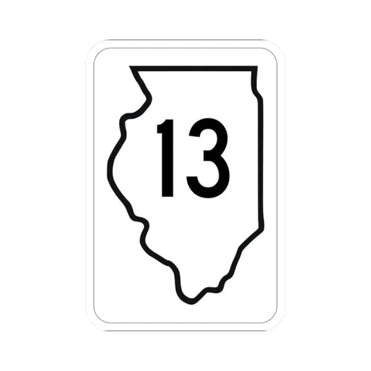 Illinois 13 1950 (Illinois) (Road Sign) STICKER Vinyl Kiss-Cut Decal 2 Inch White - The Sticker Space