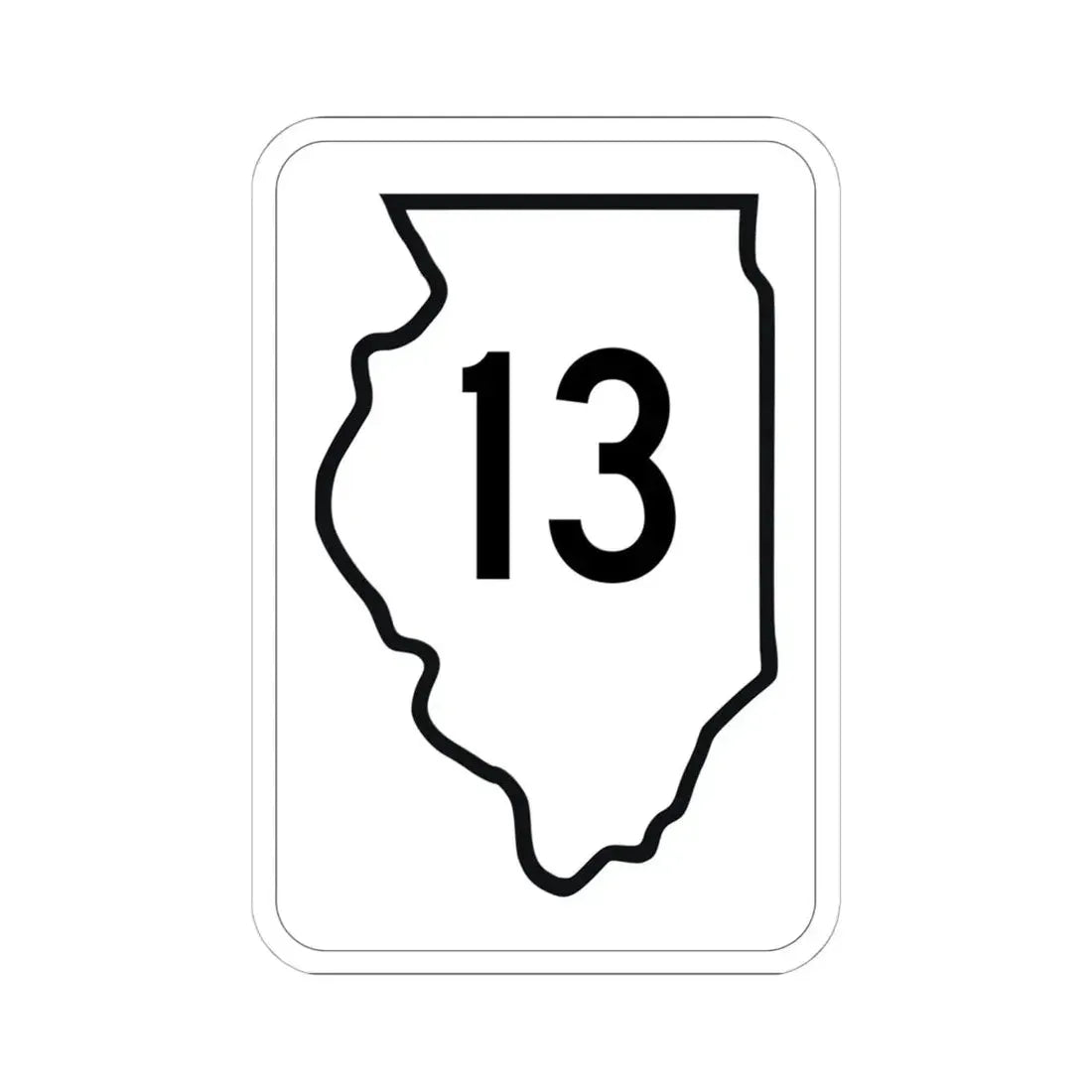 Illinois 13 1950 (Illinois) (Road Sign) STICKER Vinyl Kiss-Cut Decal 6 Inch White - The Sticker Space