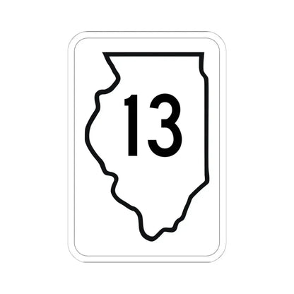 Illinois 13 1950 (Illinois) (Road Sign) STICKER Vinyl Kiss-Cut Decal 6 Inch White - The Sticker Space