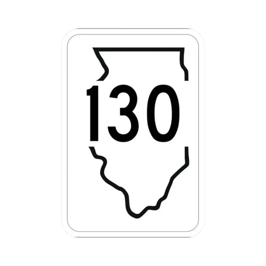 Illinois 130 1950 (Illinois) (Road Sign) STICKER Vinyl Kiss-Cut Decal 2 Inch White - The Sticker Space