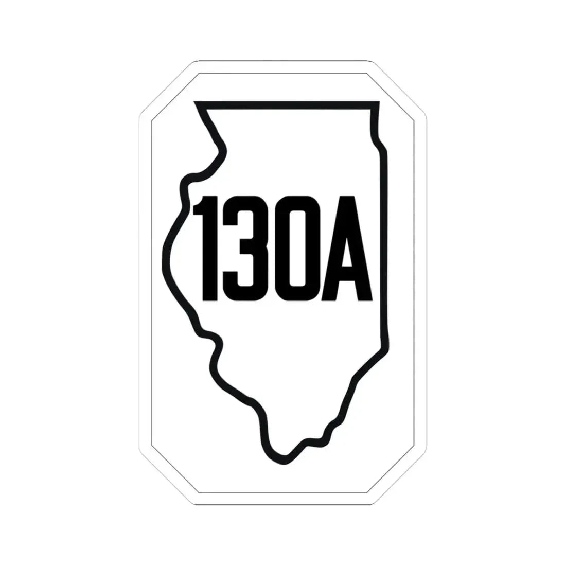 Illinois 130A 1926 (Illinois) (Road Sign) STICKER Vinyl Kiss-Cut Decal 3 Inch White - The Sticker Space