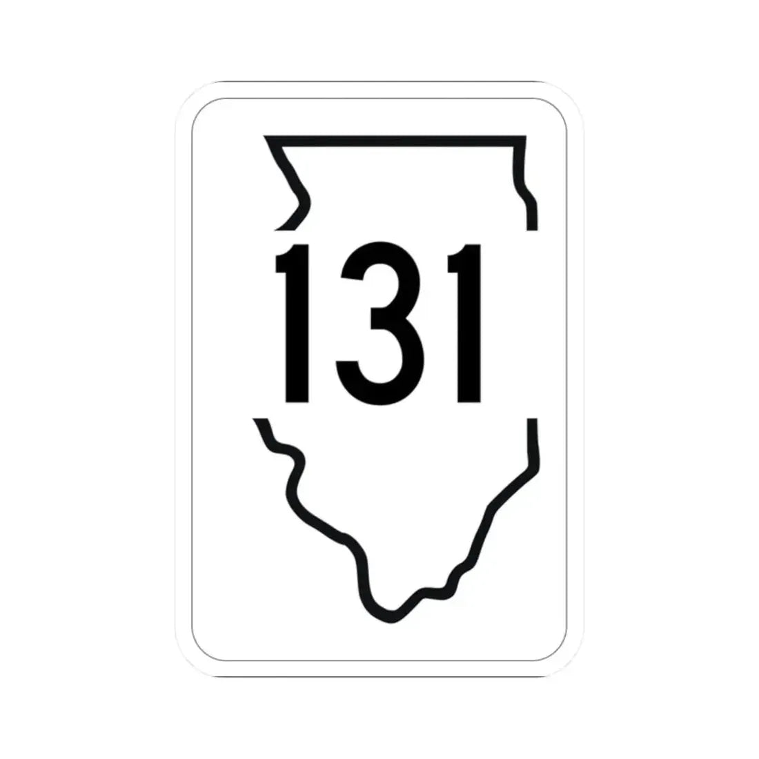 Illinois 131 1950 (Illinois) (Road Sign) STICKER Vinyl Kiss-Cut Decal 2 Inch White - The Sticker Space
