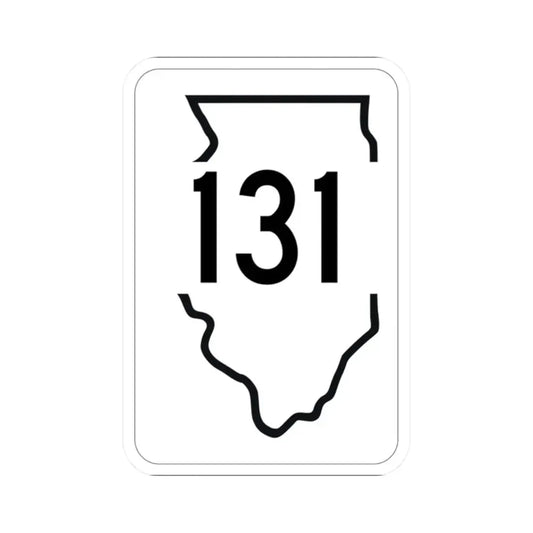 Illinois 131 1950 (Illinois) (Road Sign) STICKER Vinyl Kiss-Cut Decal 2 Inch White - The Sticker Space