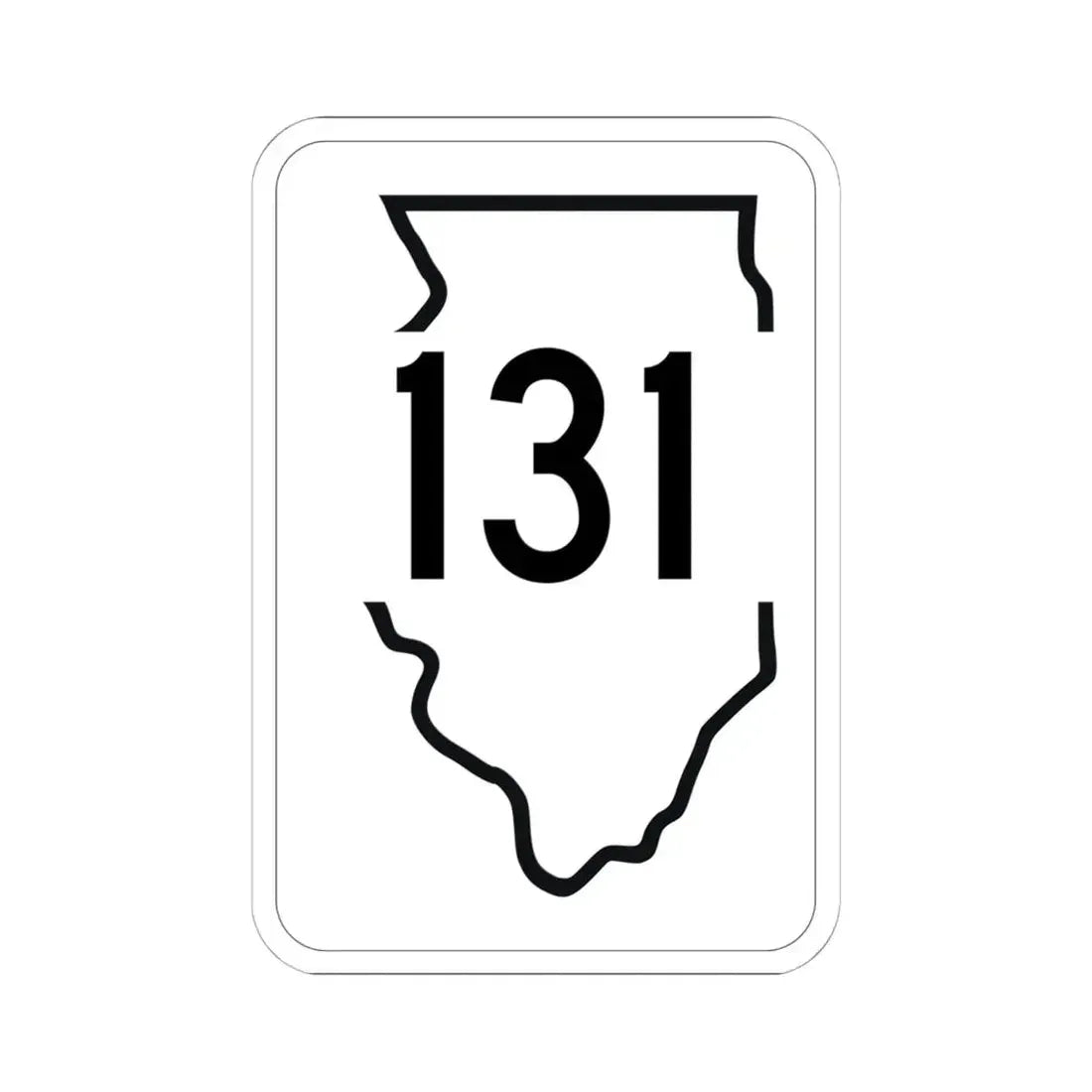 Illinois 131 1950 (Illinois) (Road Sign) STICKER Vinyl Kiss-Cut Decal 6 Inch White - The Sticker Space