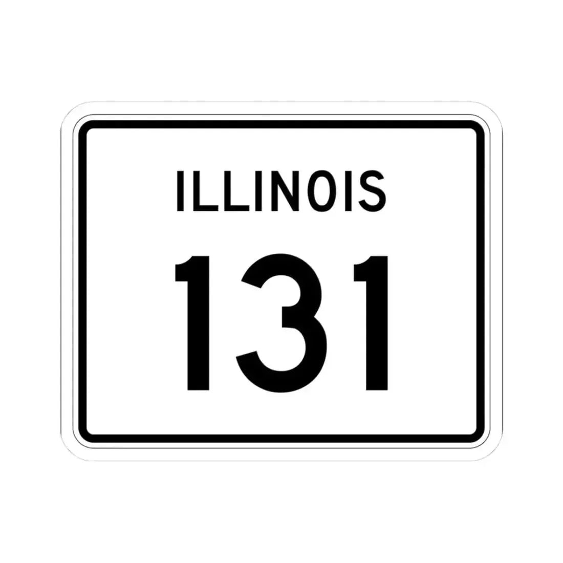 Illinois 131 (Illinois) (Road Sign) STICKER Vinyl Kiss-Cut Decal 3 Inch White - The Sticker Space