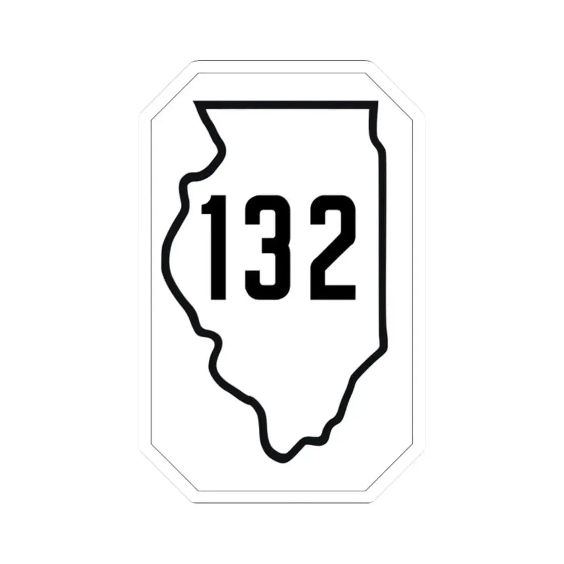 Illinois 132 1926 (Illinois) (Road Sign) STICKER Vinyl Kiss-Cut Decal 2 Inch White - The Sticker Space