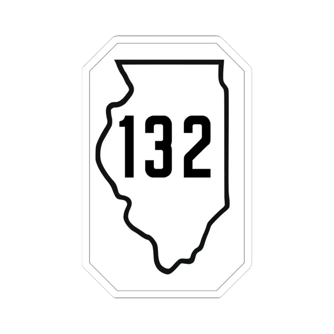 Illinois 132 1926 (Illinois) (Road Sign) STICKER Vinyl Kiss-Cut Decal 3 Inch White - The Sticker Space