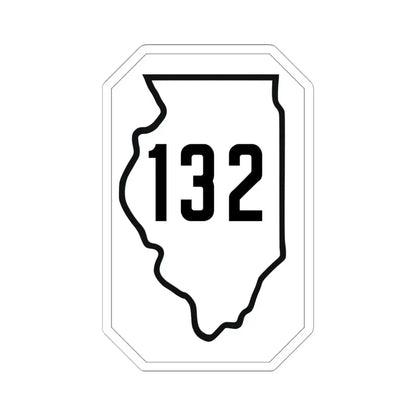 Illinois 132 1926 (Illinois) (Road Sign) STICKER Vinyl Kiss-Cut Decal 6 Inch White - The Sticker Space