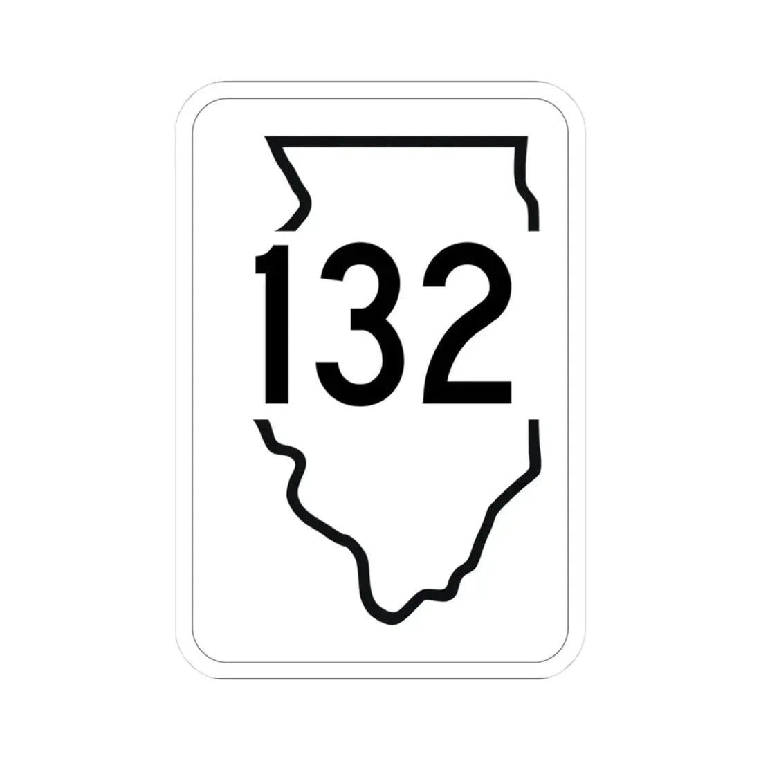 Illinois 132 1950 (Illinois) (Road Sign) STICKER Vinyl Kiss-Cut Decal 3 Inch White - The Sticker Space