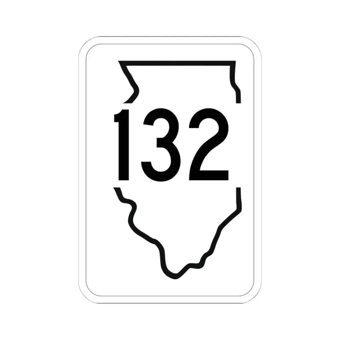 Illinois 132 1950 (Illinois) (Road Sign) STICKER Vinyl Kiss-Cut Decal 6 Inch White - The Sticker Space