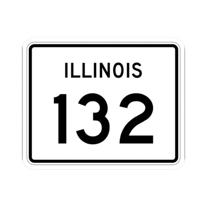 Illinois 132 (Illinois) (Road Sign) STICKER Vinyl Kiss-Cut Decal 2 Inch White - The Sticker Space