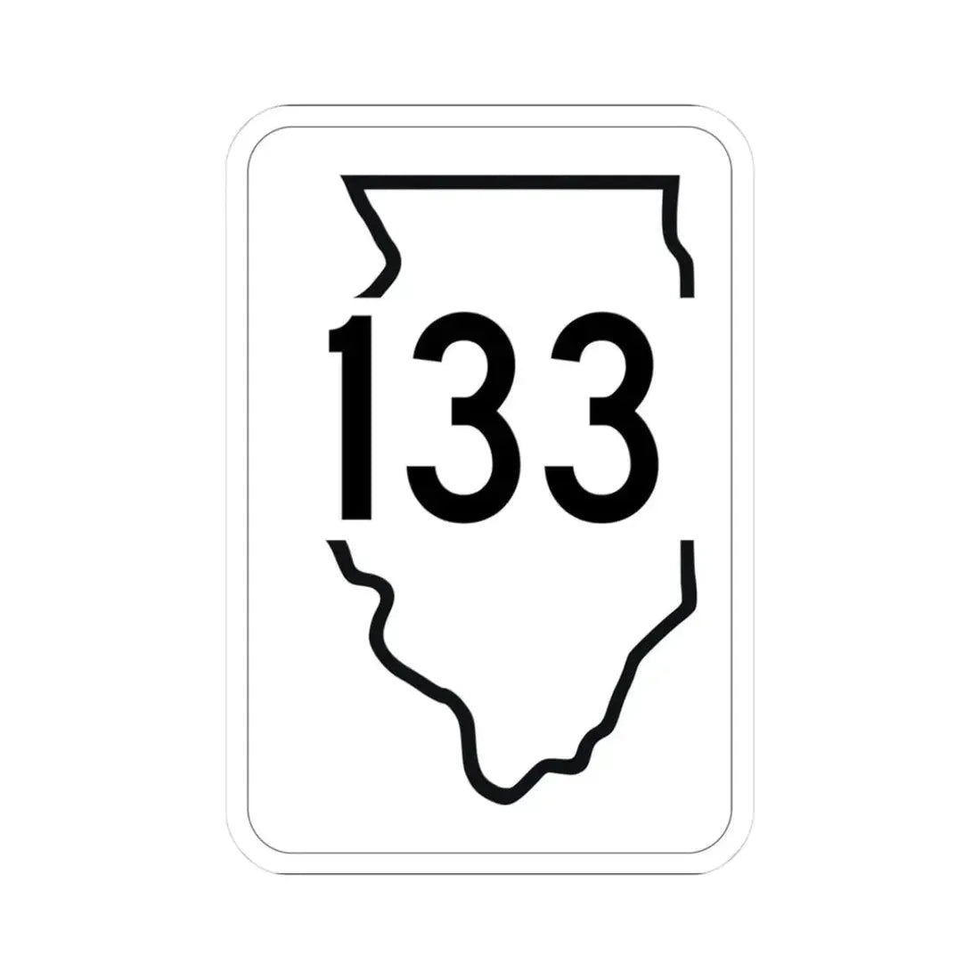 Illinois 133 1950 (Illinois) (Road Sign) STICKER Vinyl Kiss-Cut Decal 3 Inch White - The Sticker Space