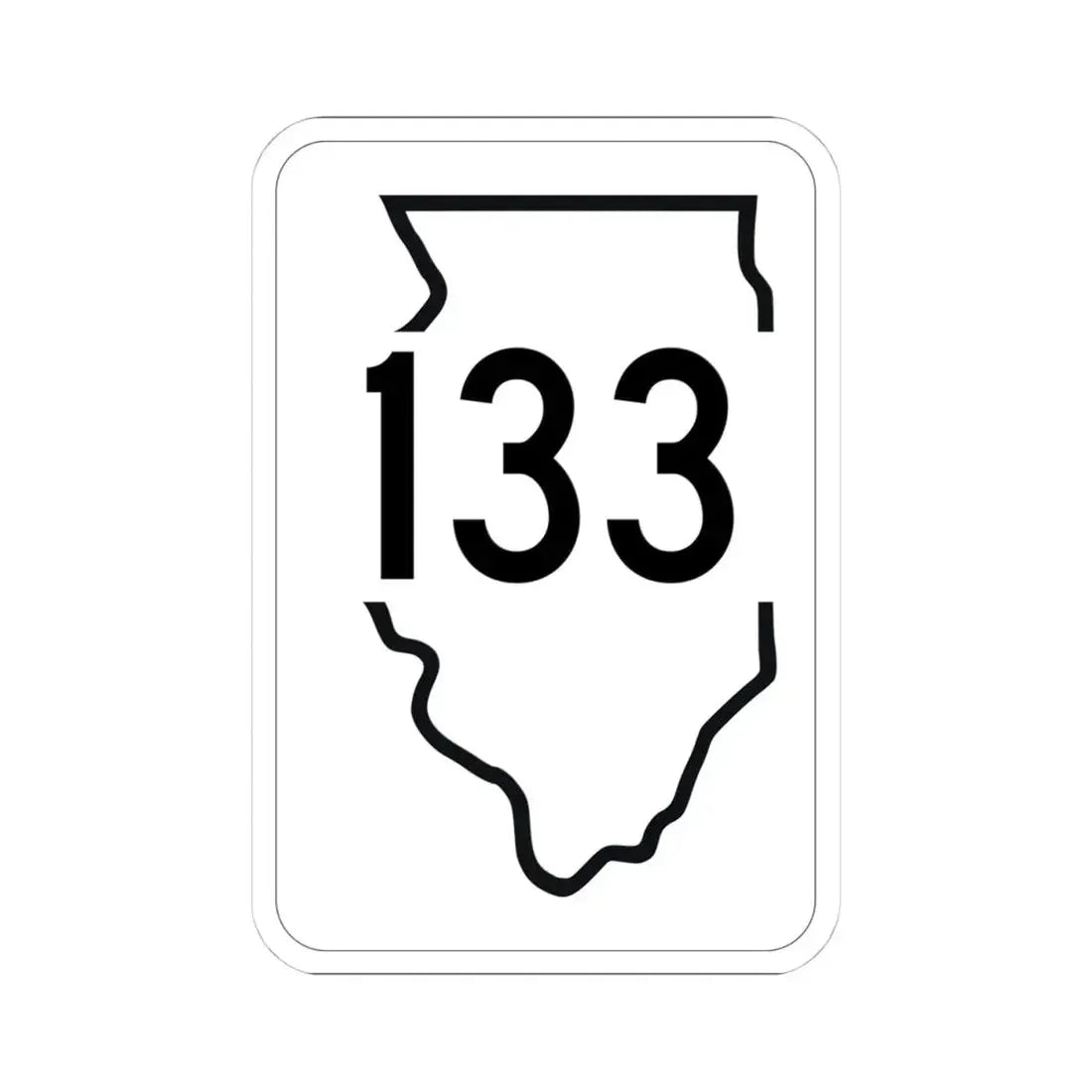 Illinois 133 1950 (Illinois) (Road Sign) STICKER Vinyl Kiss-Cut Decal 4 Inch White - The Sticker Space
