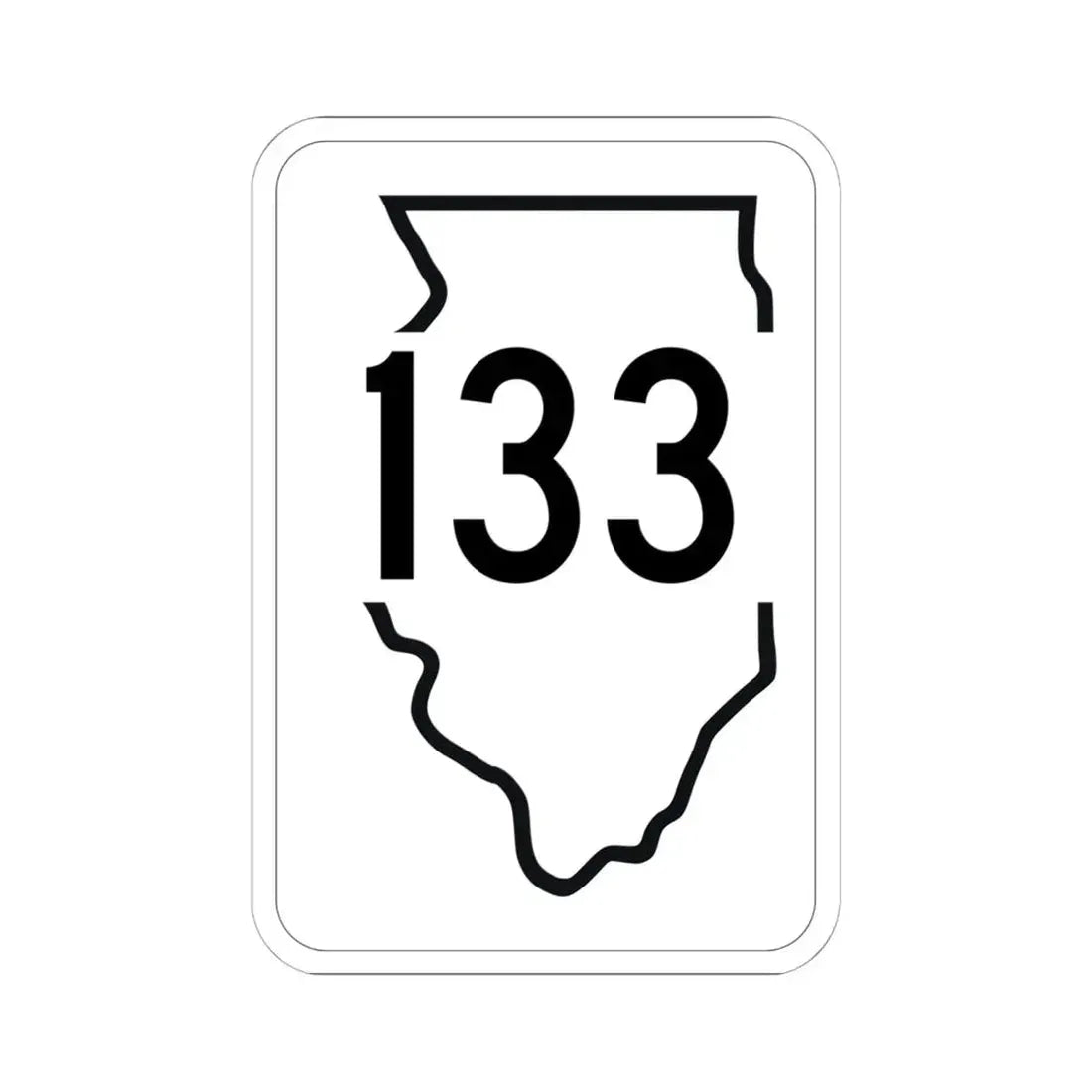 Illinois 133 1950 (Illinois) (Road Sign) STICKER Vinyl Kiss-Cut Decal 6 Inch White - The Sticker Space