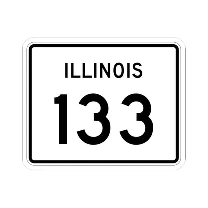 Illinois 133 (Illinois) (Road Sign) STICKER Vinyl Kiss-Cut Decal 3 Inch White - The Sticker Space