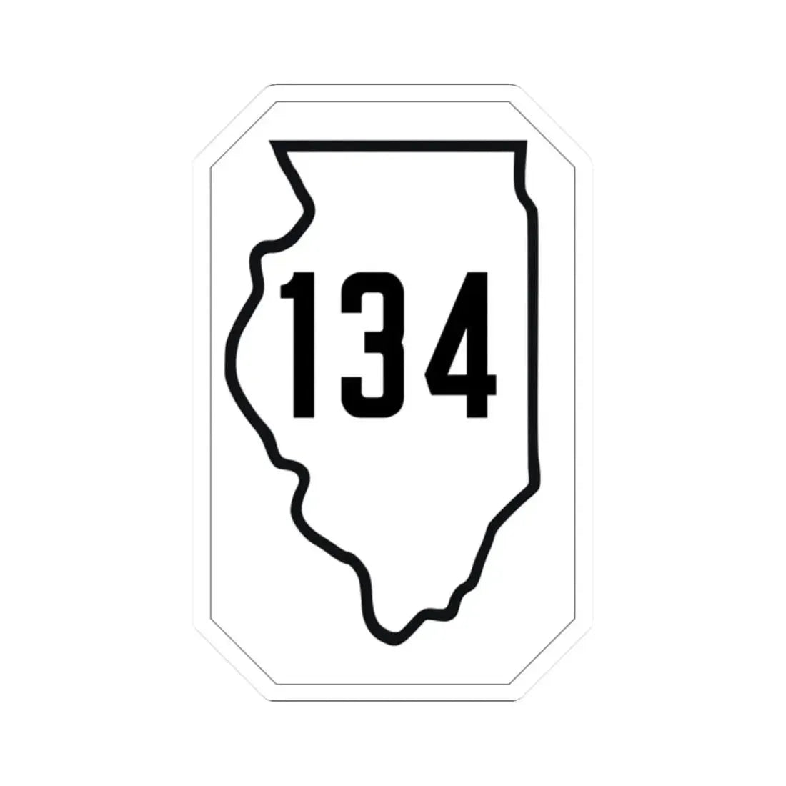 Illinois 134 1926 (Illinois) (Road Sign) STICKER Vinyl Kiss-Cut Decal 2 Inch White - The Sticker Space