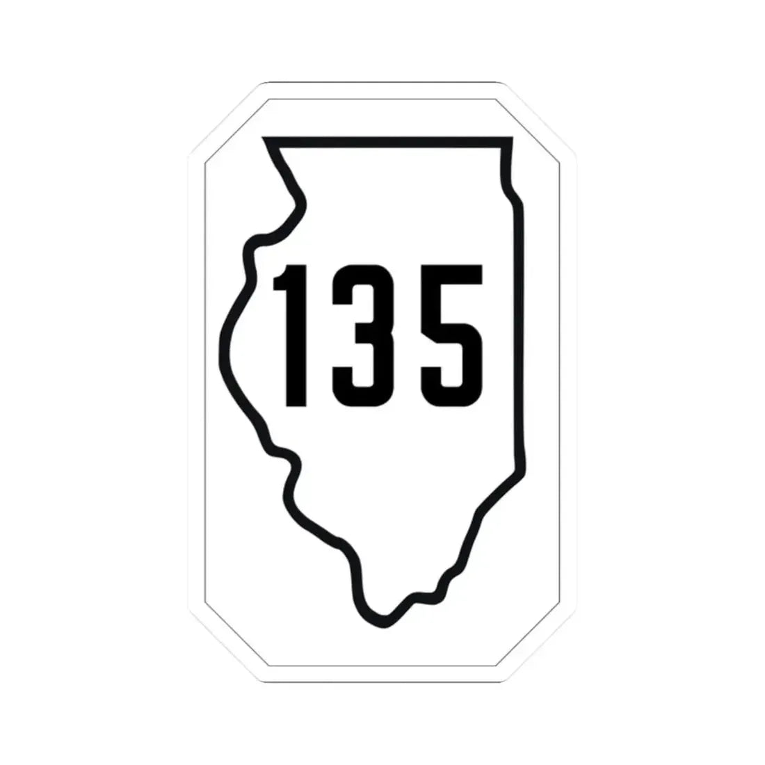 Illinois 135 1926 (Illinois) (Road Sign) STICKER Vinyl Kiss-Cut Decal 2 Inch White - The Sticker Space
