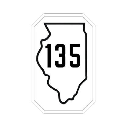 Illinois 135 1926 (Illinois) (Road Sign) STICKER Vinyl Kiss-Cut Decal 3 Inch White - The Sticker Space
