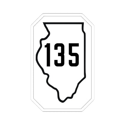 Illinois 135 1926 (Illinois) (Road Sign) STICKER Vinyl Kiss-Cut Decal 4 Inch White - The Sticker Space